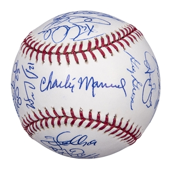 2010 Philadelphia Phillies Team Signed Baseball With 26 Signatures Including Manuel, Victorino, & Utley (PSA/DNA) 